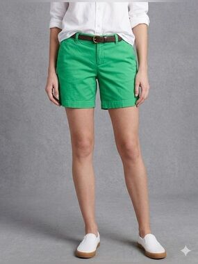 J. Crew Bright Green Cotton Flat Front Bermuda Shorts 6” inseam 8